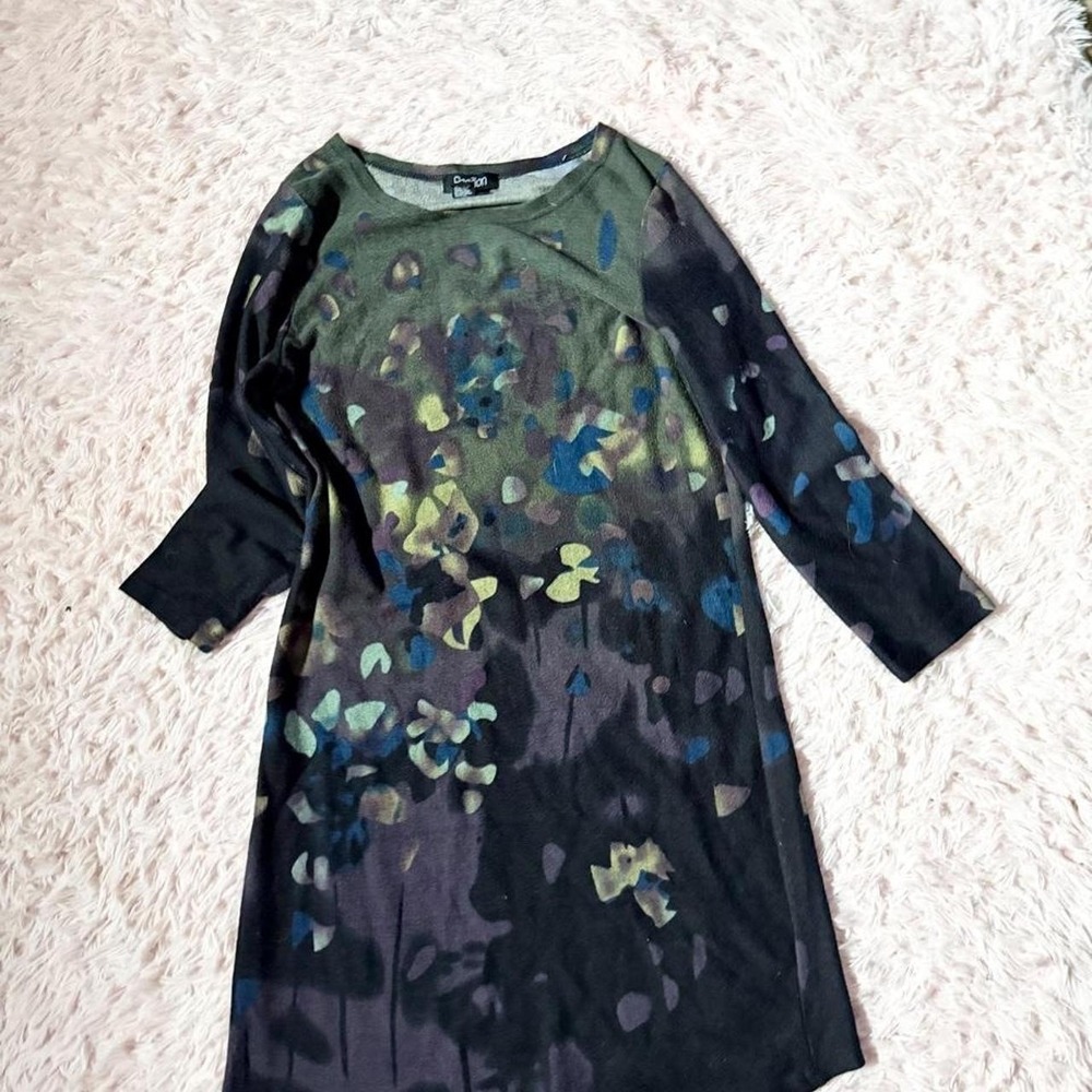 Abstract Moody Art to Wear Artisan Earthy Boho Goddess Eclectic Dress Womens M